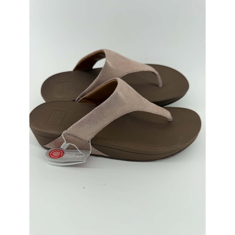 FitFlop Rose Gold LULU Top Post Sandal Shoe sz 9 NIB